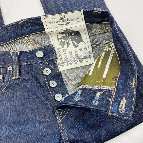 Rogue Territory Indigo Selvedge Jeans 27X32 Skinny 6 Pocket Mint